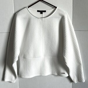 Marc New York White Textured Knit Top